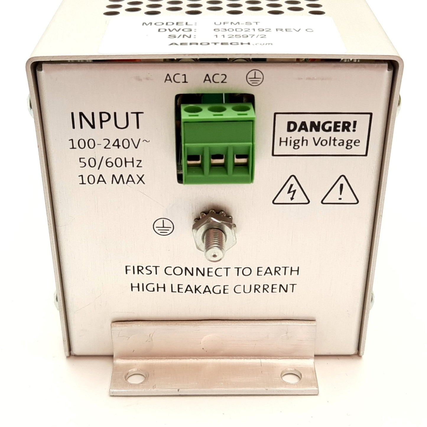 Used Aerotech UFM-ST Noise Filter Module, Rating: 100-240VAC 50/60Hz 10A