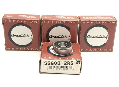 New Lot of 4 Consolidated Bearings SS608-2RS Radial & Deep Groove Ball Bearing, 8mm
