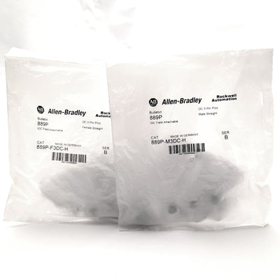 New Lot of Allen Bradley 889P-M3DC-H & 889P-F3DC-H Connectors Male/Female Pico 3-Pin