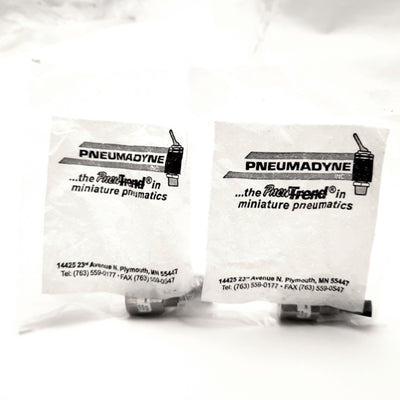New Lot of 2 Pneumadyne C030101 Toggle Valve 3-Way 10-32 Thread 15.5 CFM, 125Psi Max