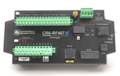 New – Open box Campbell Scientific CR6-RF407 Wireless Datalogger Edge Device 900MHz 250mW 12VDC