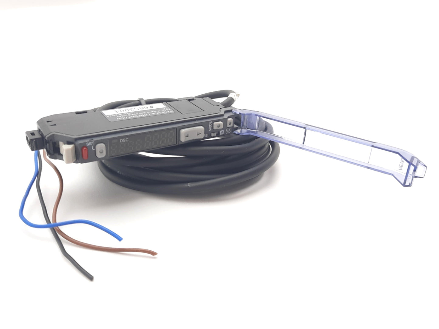 Used Keyence FS-V31P Fiber Optic Amplifier, PNP, 1 Output, 640nm, 12-24VDC DIN Rail