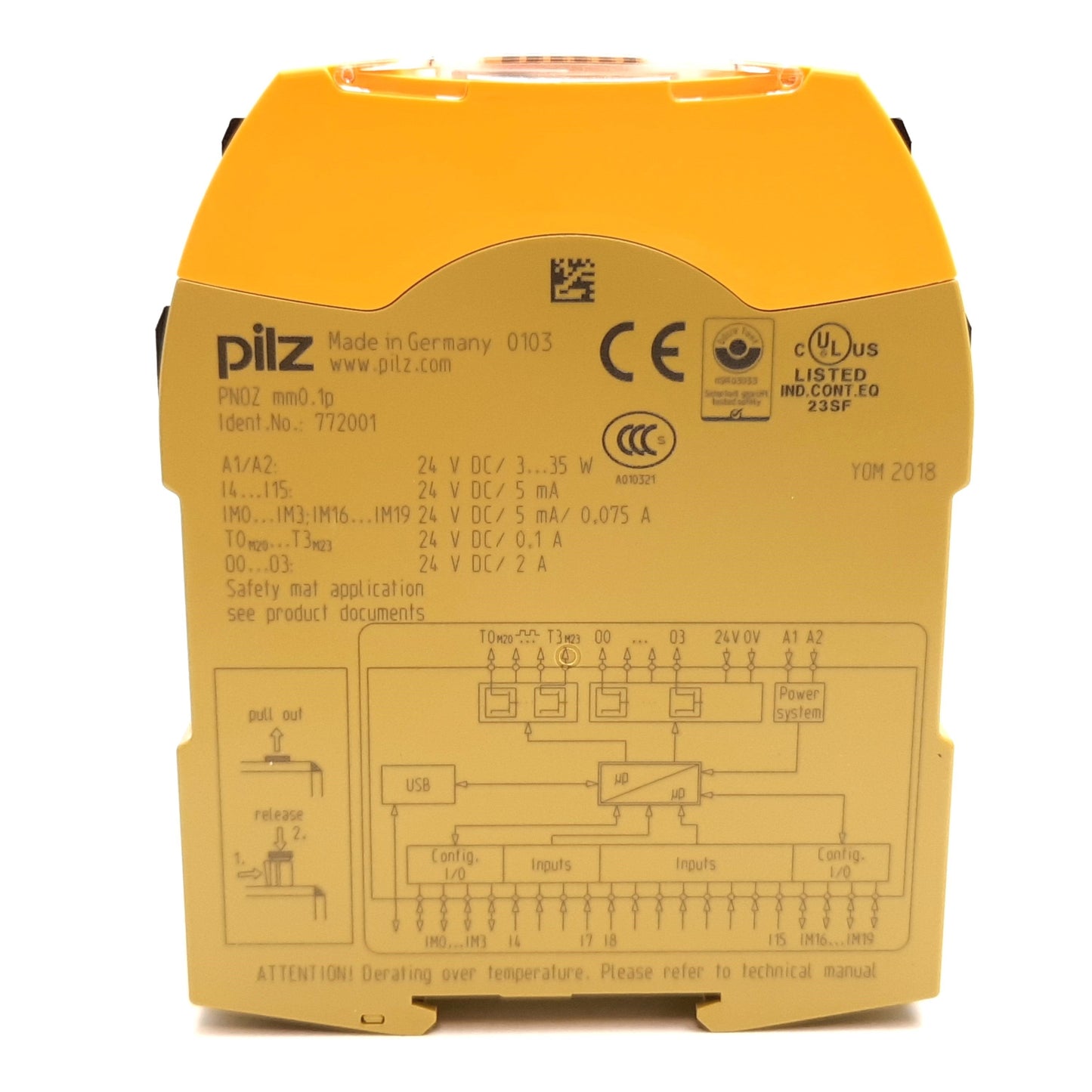 Used Pilz 772001 Compact Controller, 20x Digital Inputs, 4x Semiconductor Outputs