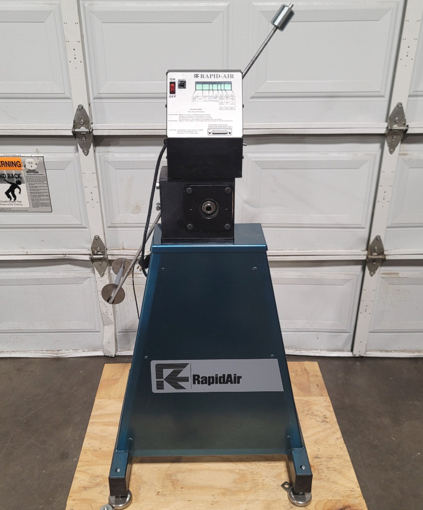 Used Rapid-Air R23F 100 Series Powered Stock Reel 75lbs Capacity, 18" Max Coil, 80RPM