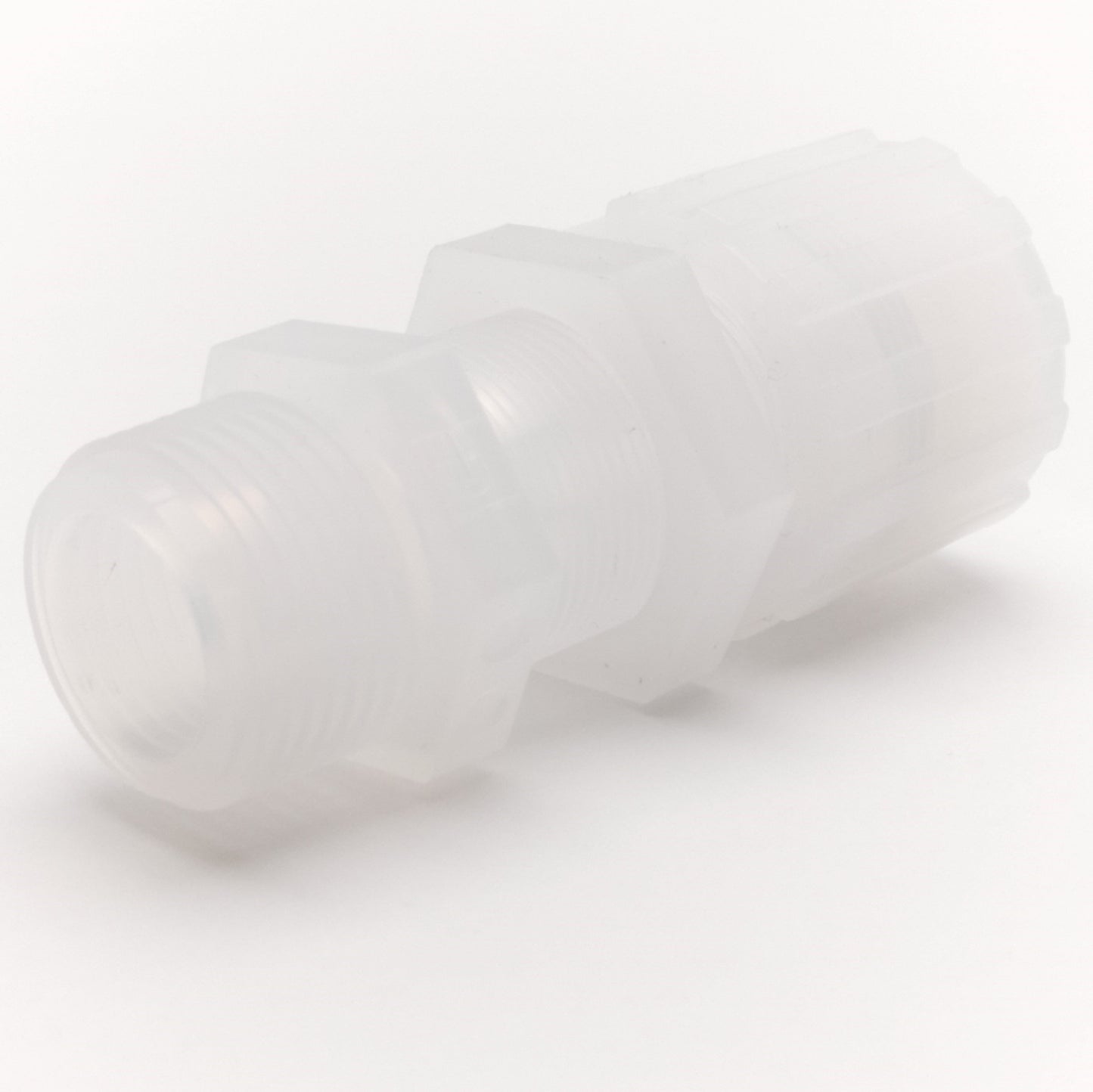 New – Open box Parker GAMS-1212-P Male Straight Adapter PFA, 150psi, 3/4" NPT - 3/4" Tube