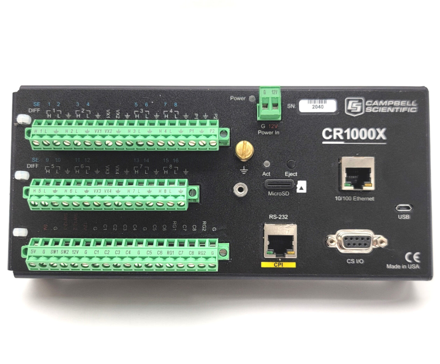 Used Campbell Scientific CR1000X Measurement And Control Datalogger, 1000Hz ,12VDC