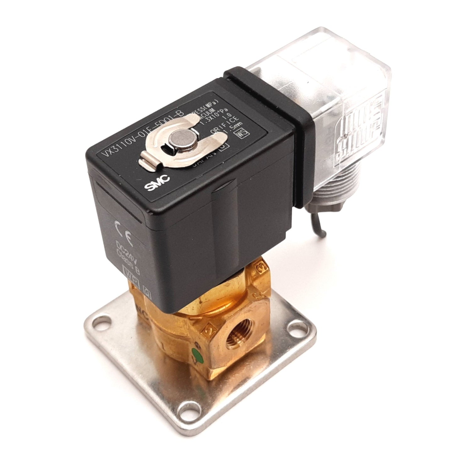 Used SMC VX3110V-01F-5DO1-B Vacuum Solenoid Valve, 3-Port N/C 24VDC, G1/8, 1.3X10-1Pa