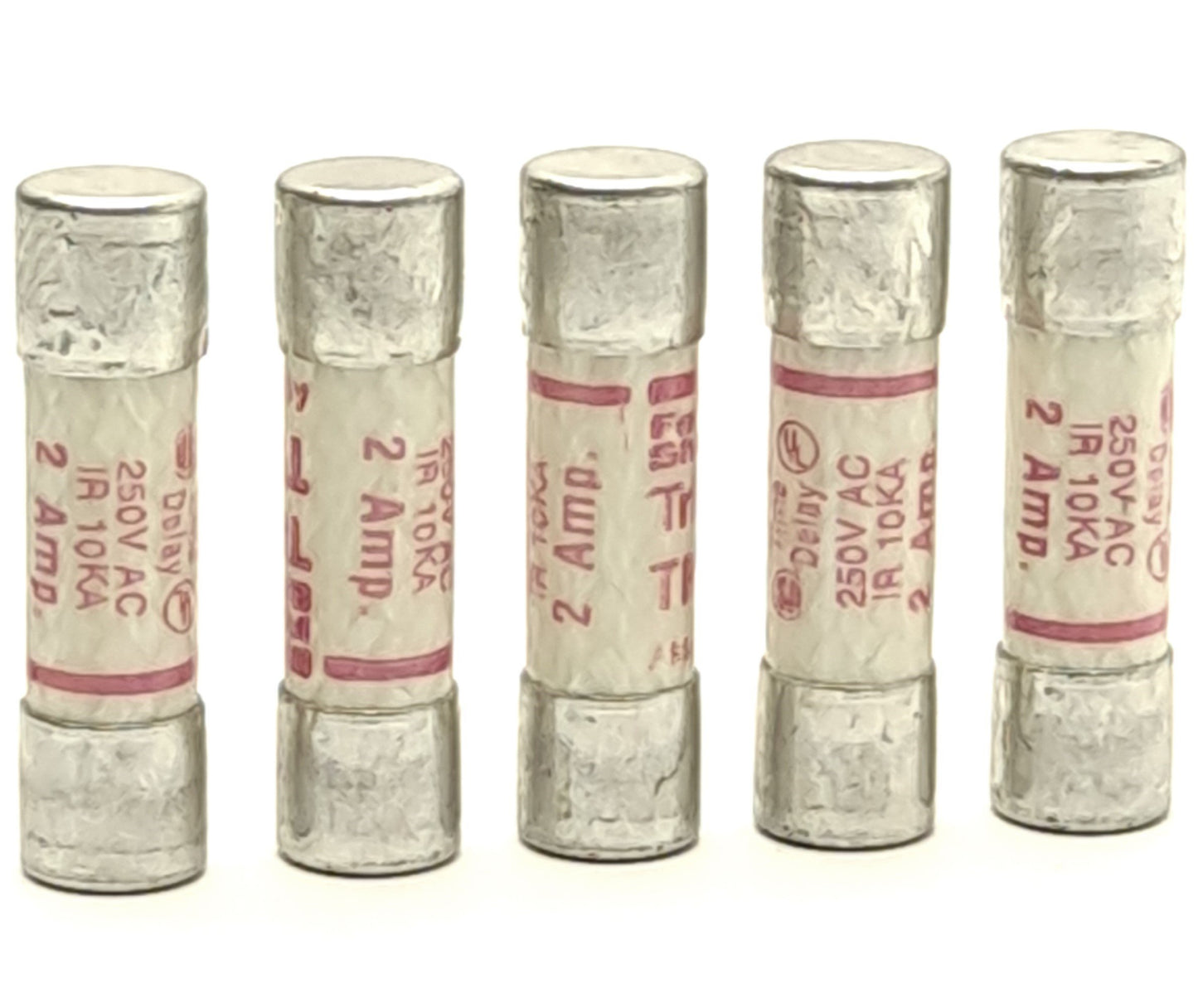 Open box Lot of 5 Ferraz Shawmut TRM2 Time Delay Midget Fuse, 250VAC, 2A, 10kA Interrupt