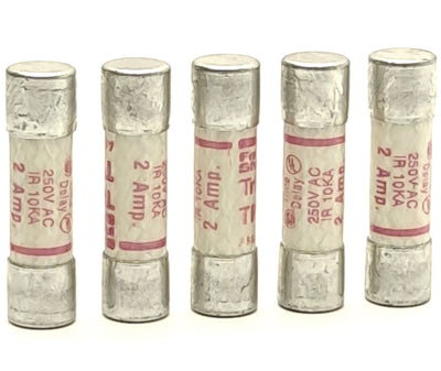 Open box Lot of 5 Ferraz Shawmut TRM2 Time Delay Midget Fuse, 250VAC, 2A, 10kA Interrupt
