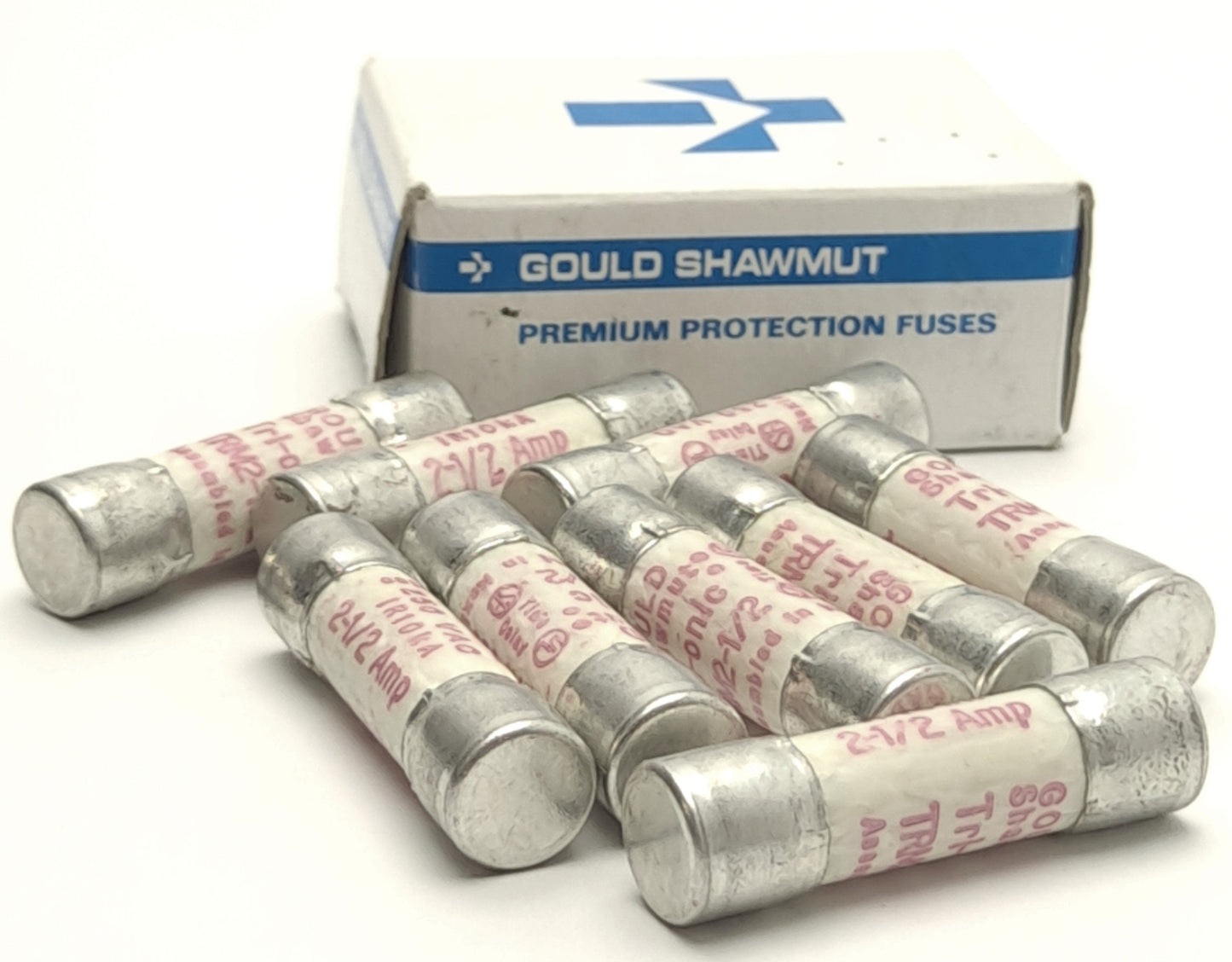 Open box Lot of 9 Ferraz Shawmut TRM2-1/2 Time Delay Midget Fuse, 250VAC, 2.5A, 12s Delay