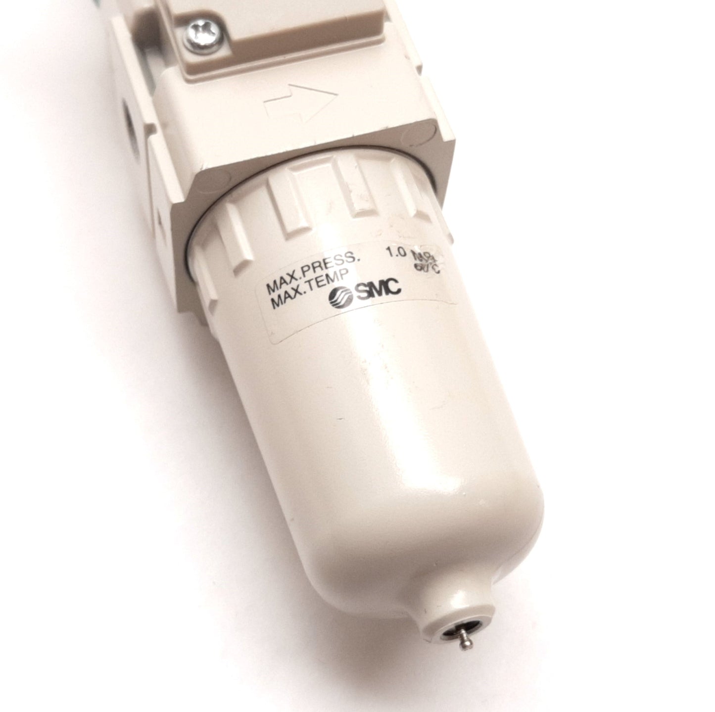Used SMC AW20-F01BE-2-B Filter/Regulator, Supply: 1.0MPa Max, Set: 0.05-0.85MPa, G1/8