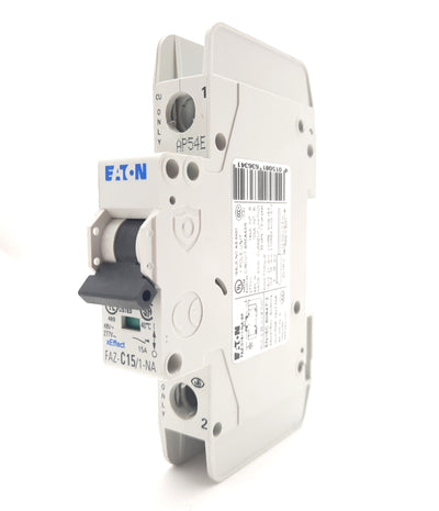 Used Eaton FAZ-C15/1-NA Miniature Circuit Breaker 1-Pole C-Curve, 15A 277VAC 48VDC