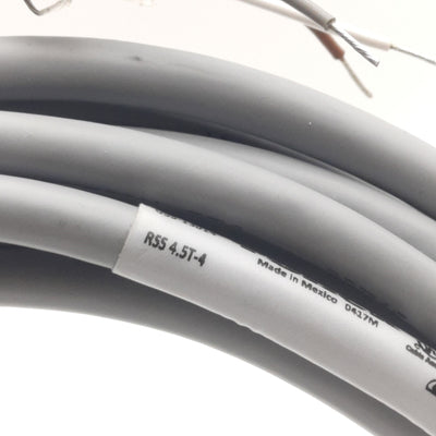 New Turck RSS 4.5T-4 Single-Ended Cordset, Male M12, 5-Wire, 5x22 AWG, 4m Long