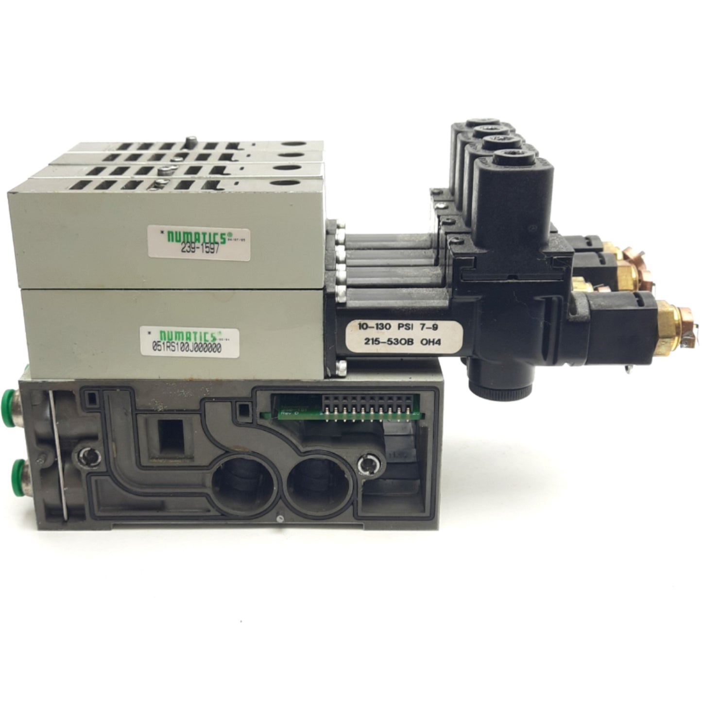 Used Lot of 4 Numatics 051RS100JP16W00 Regulator & Manifold 1 Port Pressure