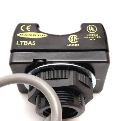 Used Banner LTBA5 Optical Touch Button, 120VAC, SPDT E/M Relay, M30x1.5 Mount