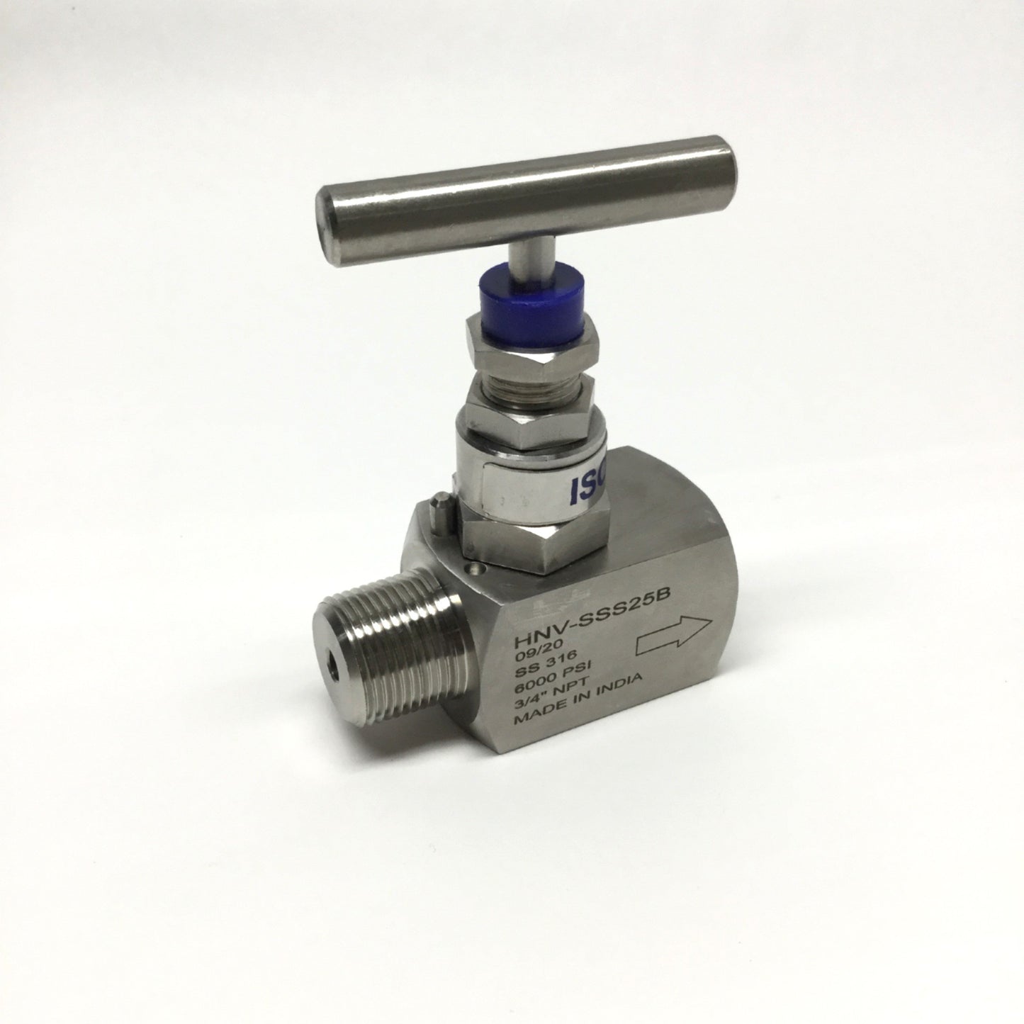 Used WE Anderson HNV-SSS25B Stainless Steel 316 Needle Valve, 3/4" NPT M x F, 6000psi