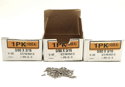 New Lot of 300 0/80 X 3/16" Phillips Pan Head Machine Screw, 18-8 Stainless Steel