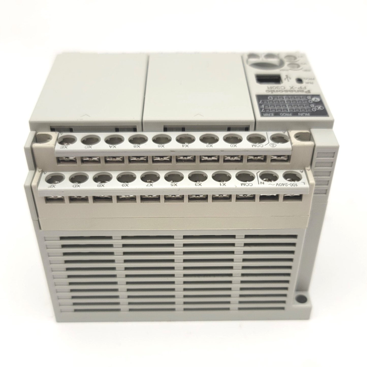Used Panasonic AFPX-C30R Programmable Control Unit 16 Inputs, 14 Outputs, 100-240VAC