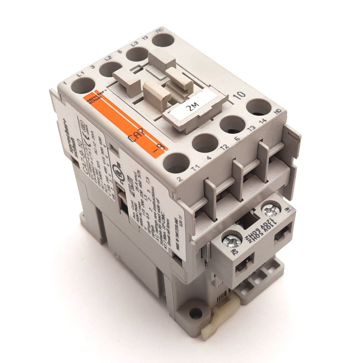 Used Sprecher Schuh CA7-9-10 Contactor, 3-Pole With N/O Aux, Coil: 110/120VAC