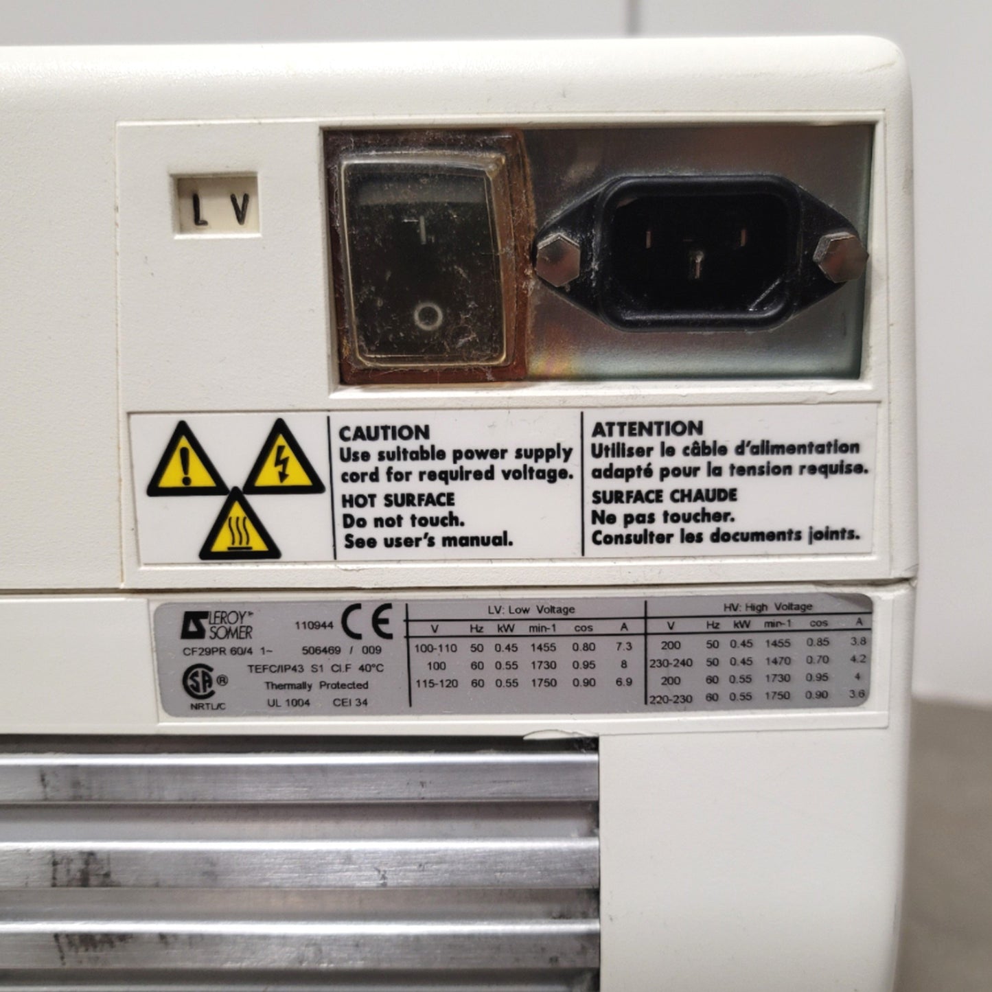 Used Alcatel Pascal 2005 SD Dual Stage Rotary Vane Vacuum Pump 115/220VAC 1-Phase