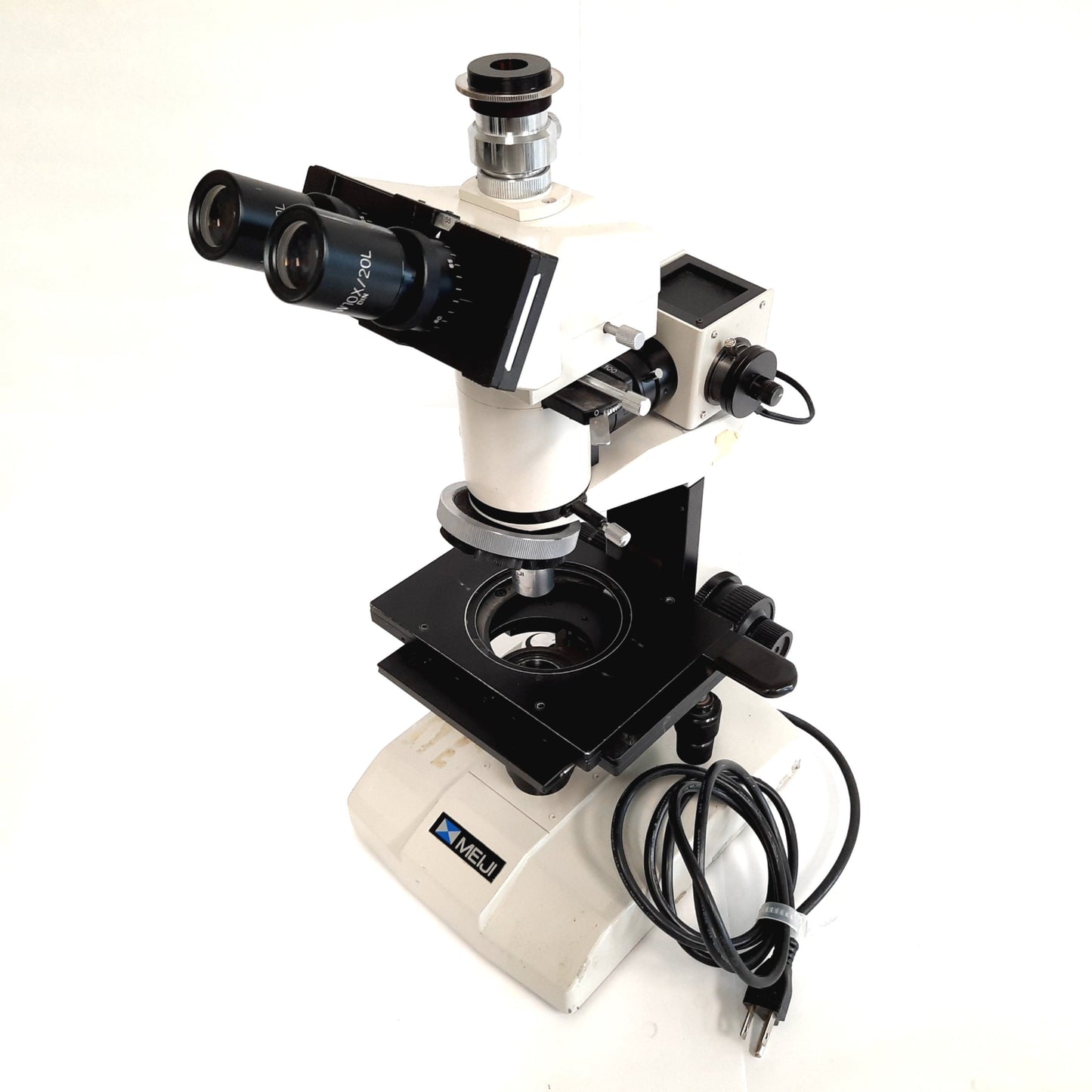Used Meiji Techno ML2000/PT10 Metallurgical Microscope, Objective S.Plan M20X, 220VAC