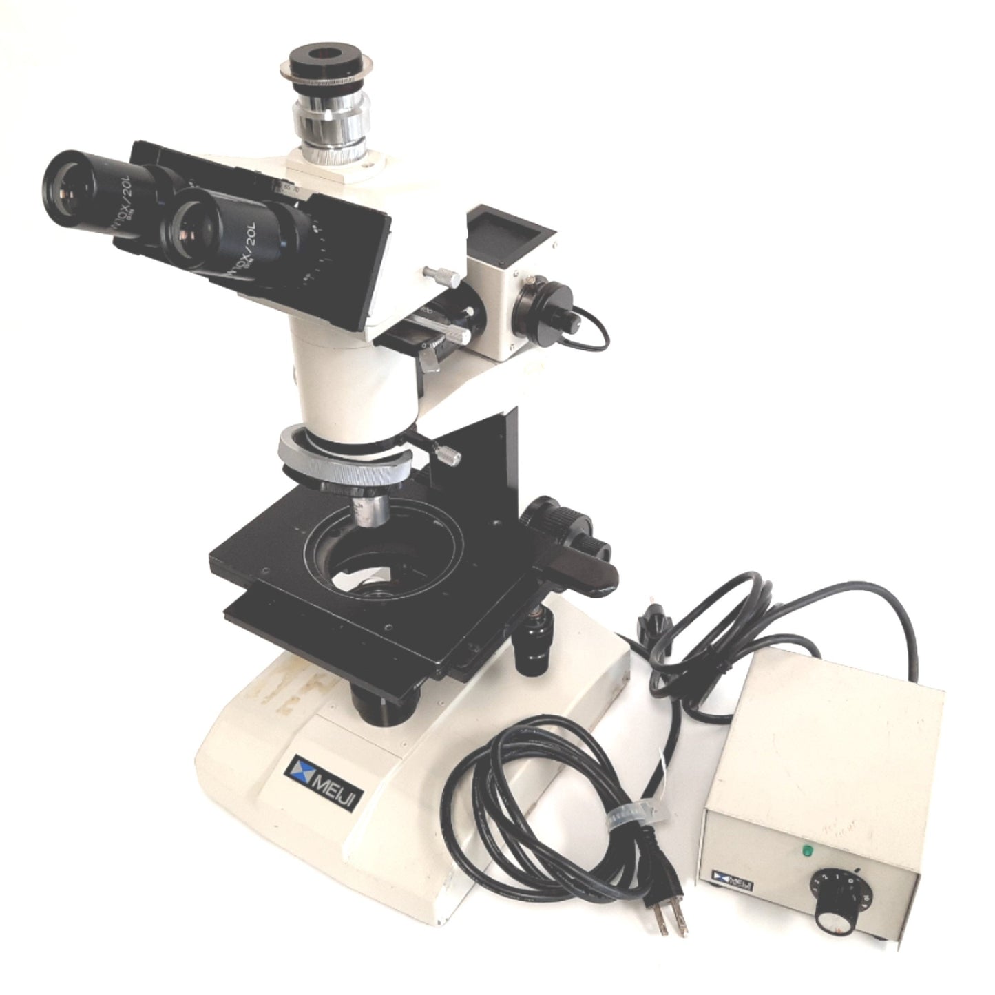 Used Meiji Techno ML2000/PT10 Metallurgical Microscope, Objective S.Plan M20X, 220VAC