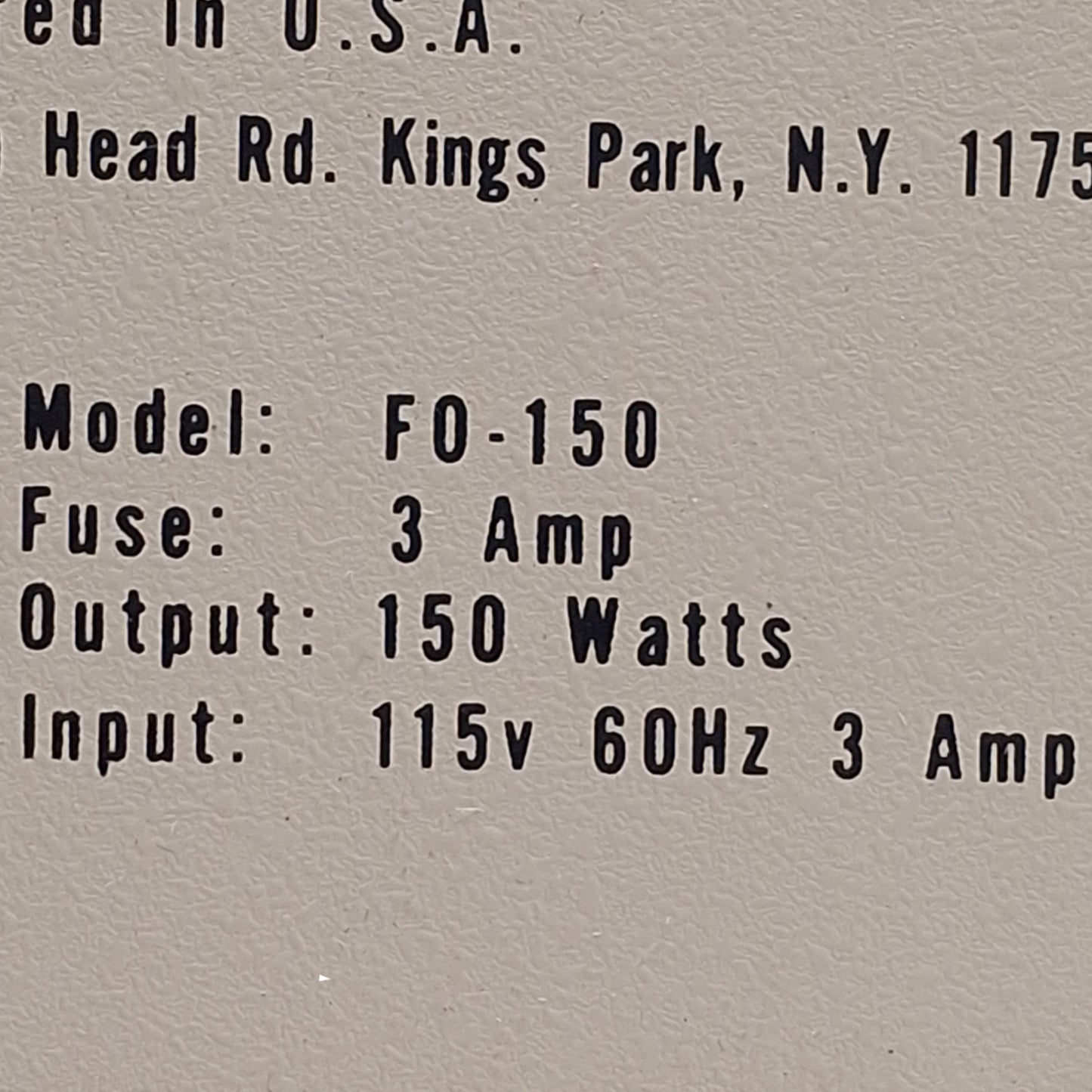 Used Chiu Technical Corporation F0-150 Lumina, Optic Light Source, 150W, 115VAC 3A