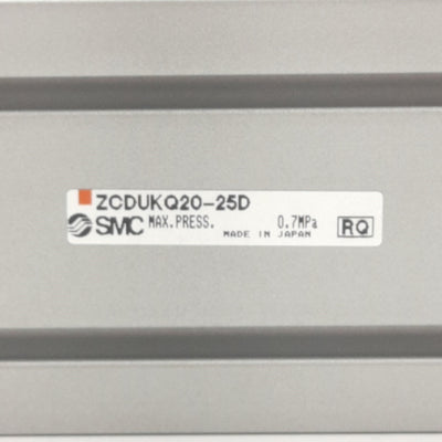 New SMC ZCDUKQ20-25D Compact Cylinder, 20mm Bore, 25mm Stroke, M5 Ports, 0.7 MPa