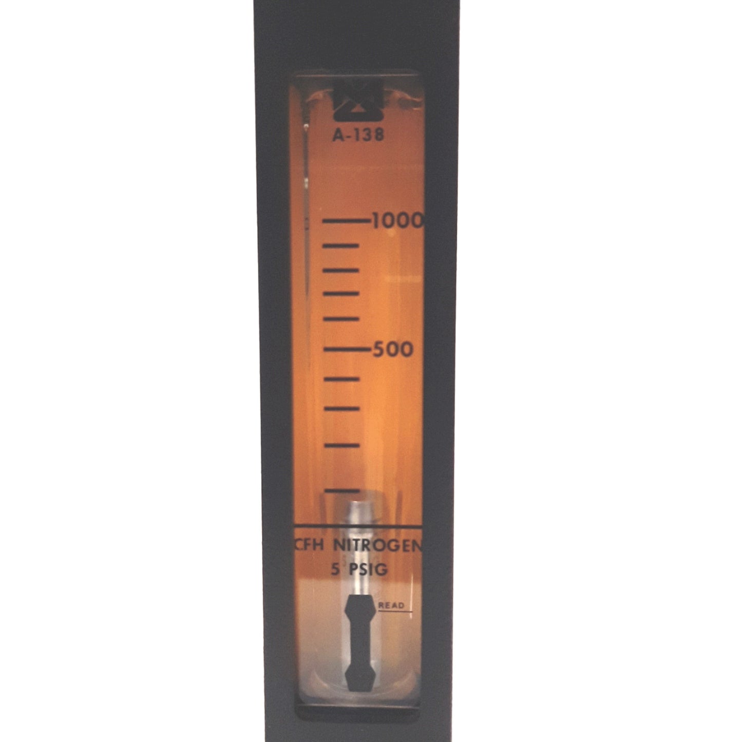 Used Matheson A1-8L781-A138 FM-1100 Nitrogen Flowmeter 1000 CFH 5 Psig, 1/2" ORB-8