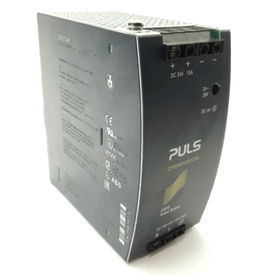 Used PULS CS10.241 DC Power Supply 24VDC 10A Output 100-120/200-240VAC Input DIN Rail