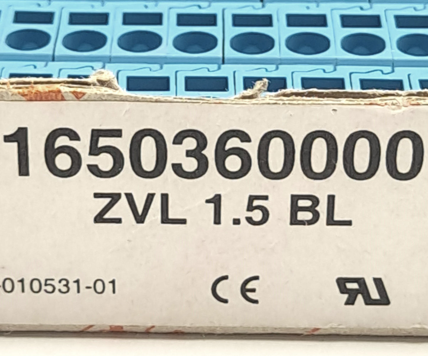 Used Lot of 100 Weidmuller ZVL 1.5 BL, 1650360000 Terminal Block Distribution Plugs