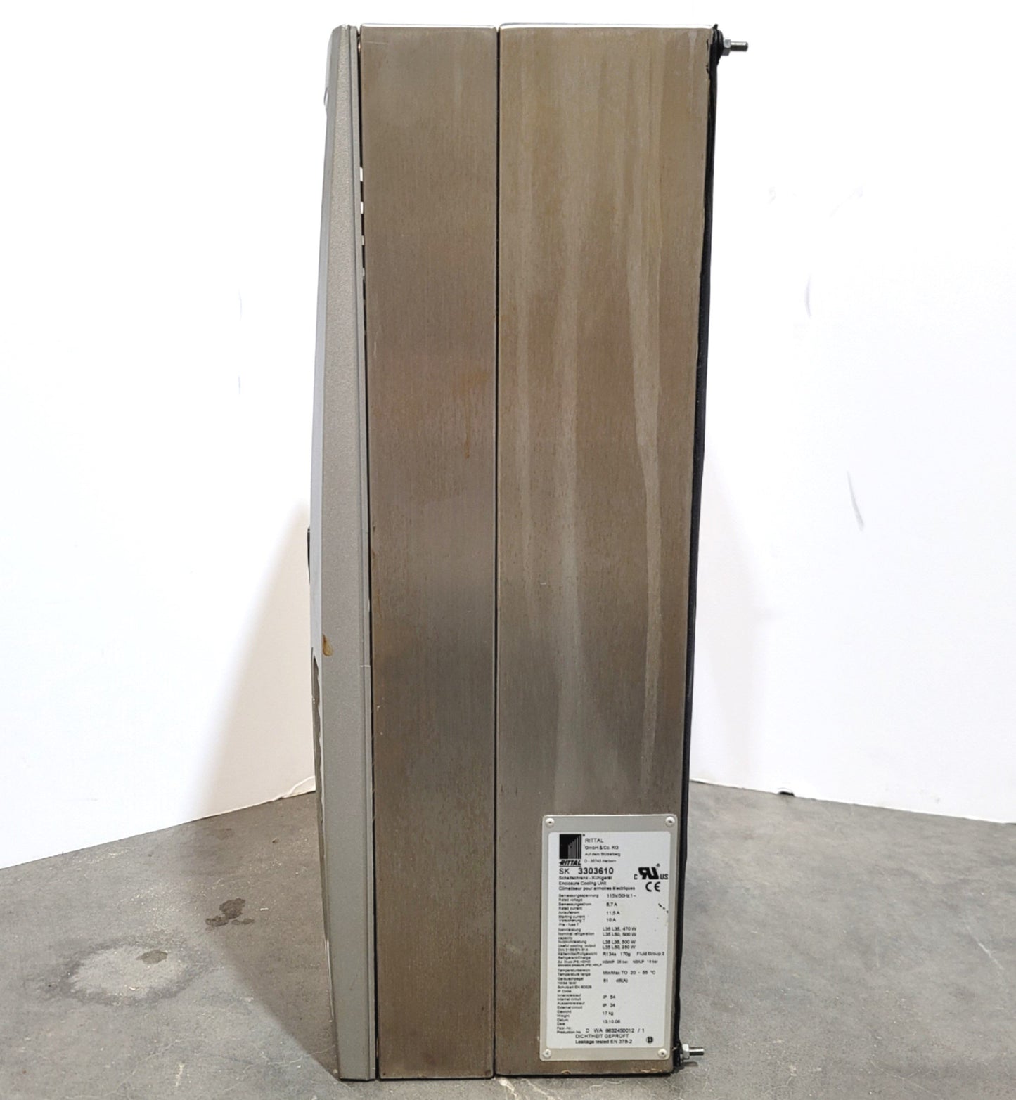 Used Rittal SK 3303.610 TopTherm Wall Mounted Cooling Unit 500W, 115VAC 5.7A, 20-50°C