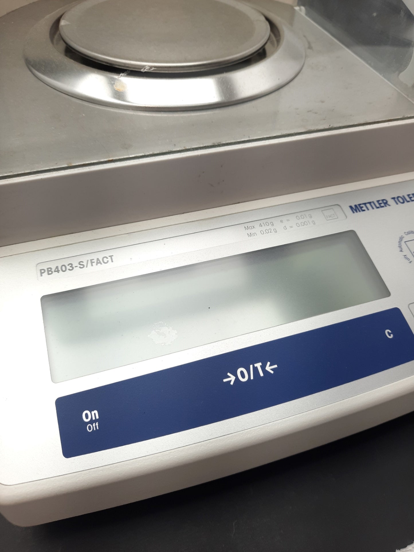 Used Mettler Toledo PB403-S/Fact Analytical Balance Lab Scale 14.5V 6VA, 9.5-20VDC 6W