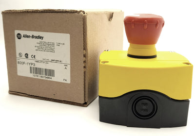 New Allen Bradley 800F-1YP3 1-Hole Enclosure E-Stop Station, 2 x N.C. Contacts