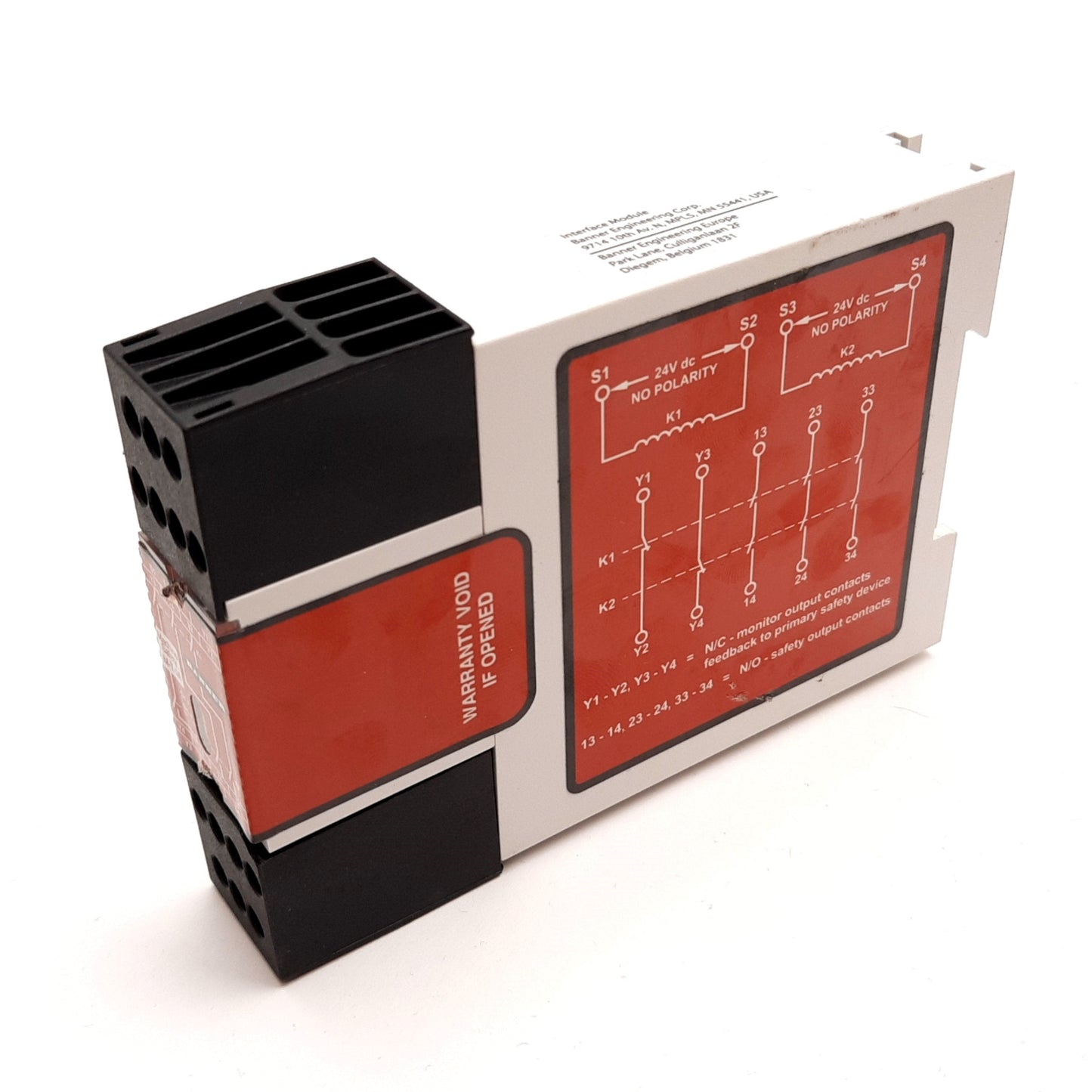 Used Banner IM-T-9A Light Curtain Safety Controller Relay Interface Module 3NO 6A