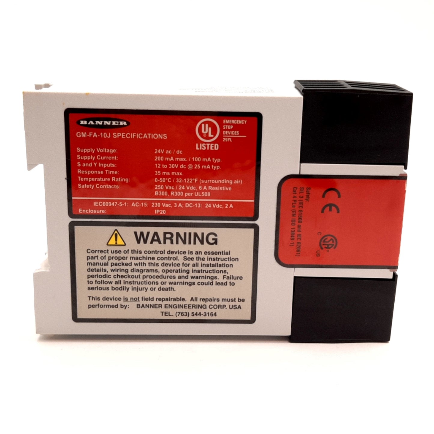 Used Banner GM-FA-10J Gate Monitoring Safety Module, Supply Voltage: 24VAC/DC