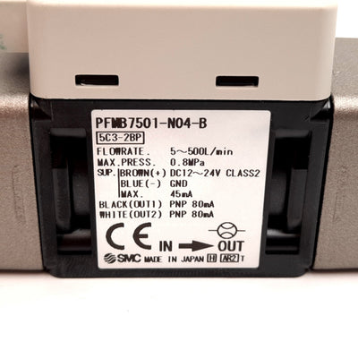 New SMC PFMB7501-N04-B Digital Flow Switch, Flowrate: 5-500L/min, Pressure: 0.8MPa