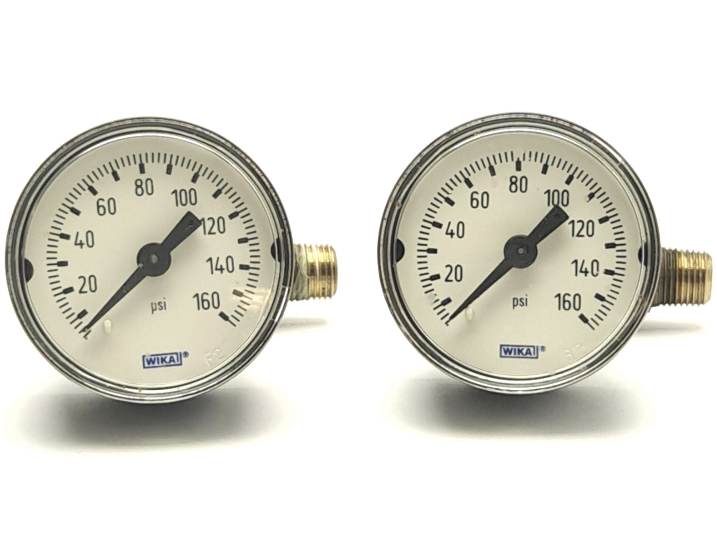 Used Lot of 4 WIKA 9690242 Type 111.12 Pressure Gauge, 0-160psi, 1 1/2" Diameter