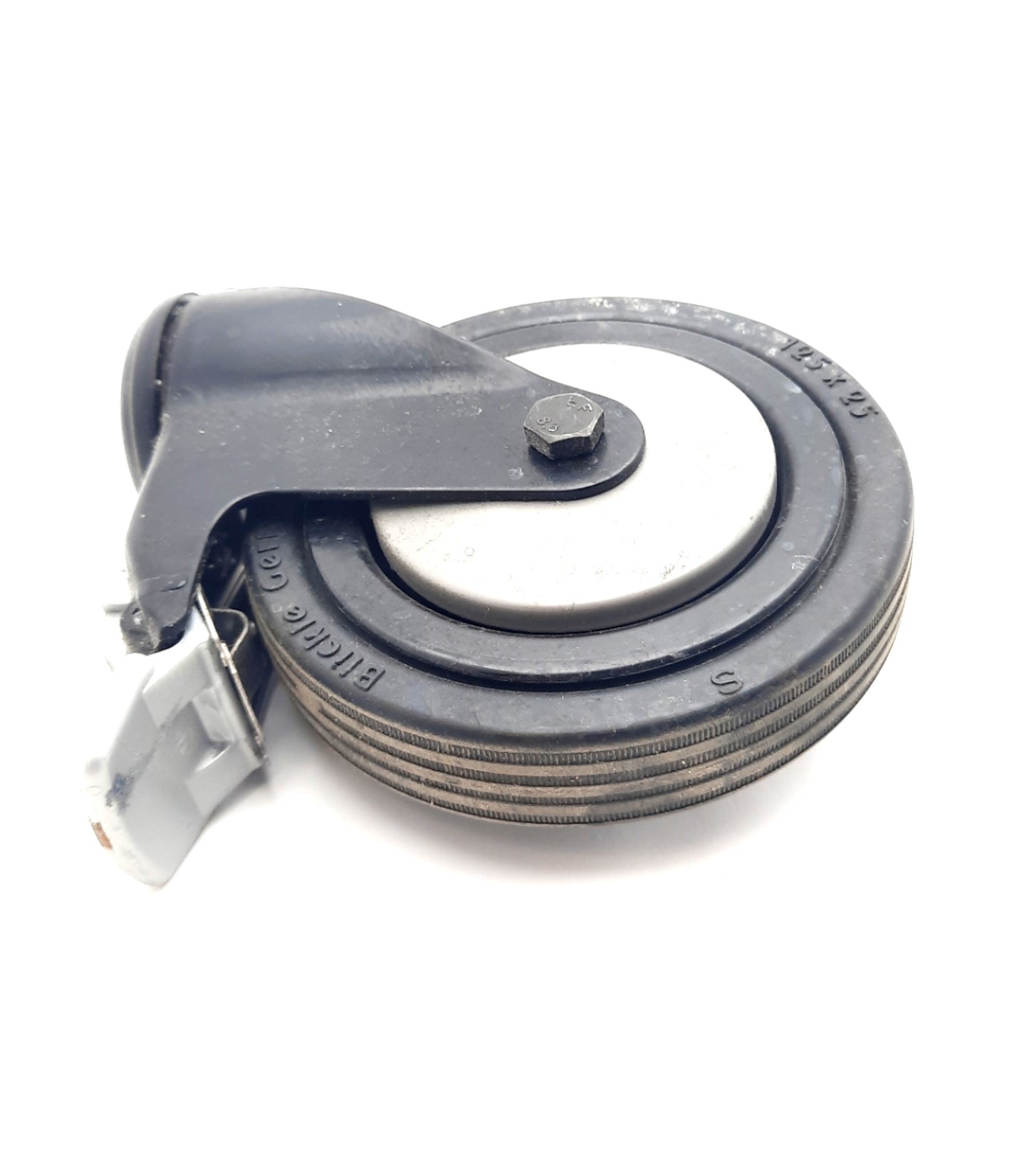 Used Set Of 4 Blickle Casters 125 x 25mm Swivel Casters With Stop-Fix Break 220Lbs