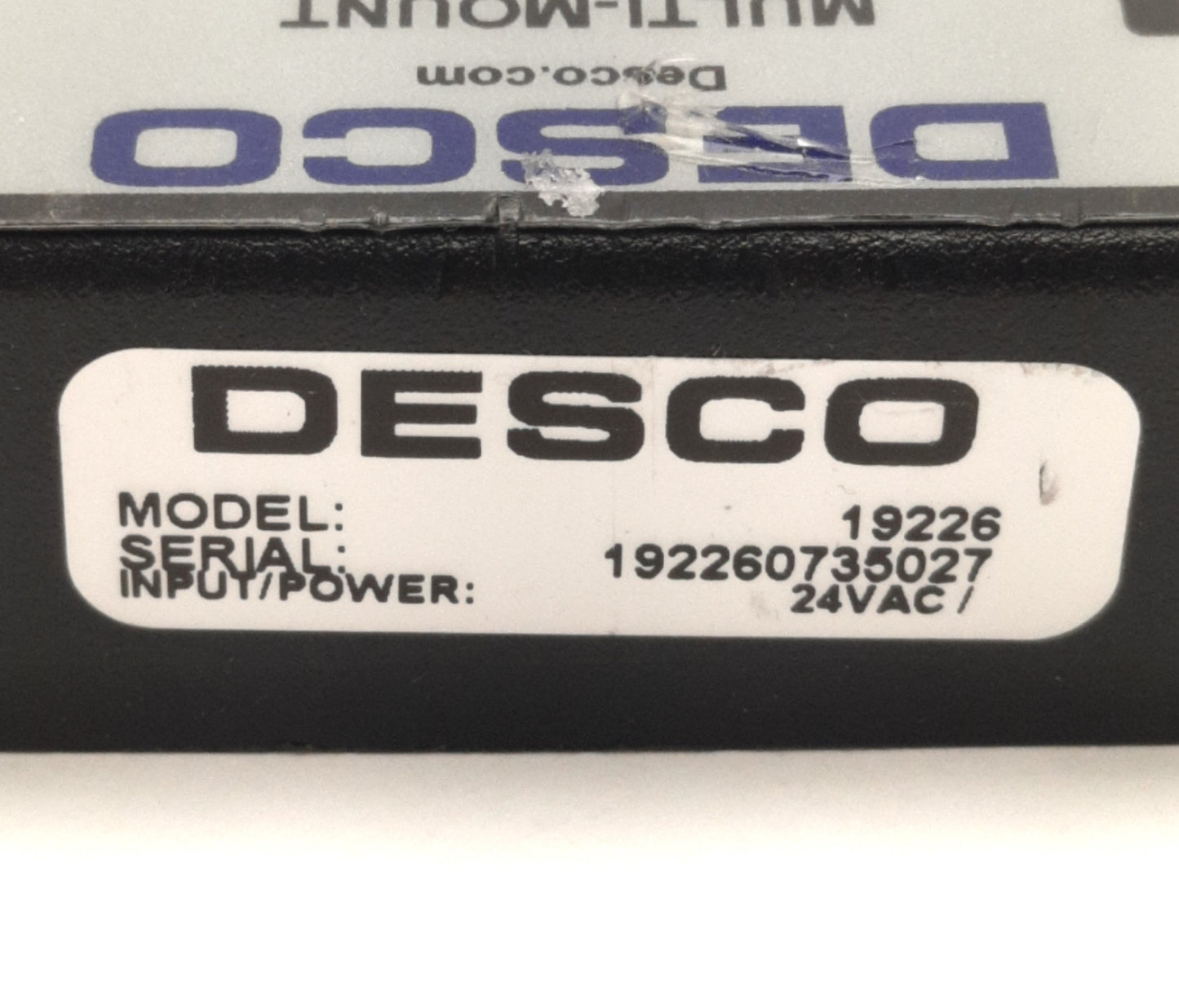 Used Desco 19226 Multi-Mount Continuous Monitor Operator 24v AC, 10 MegaOhm Range
