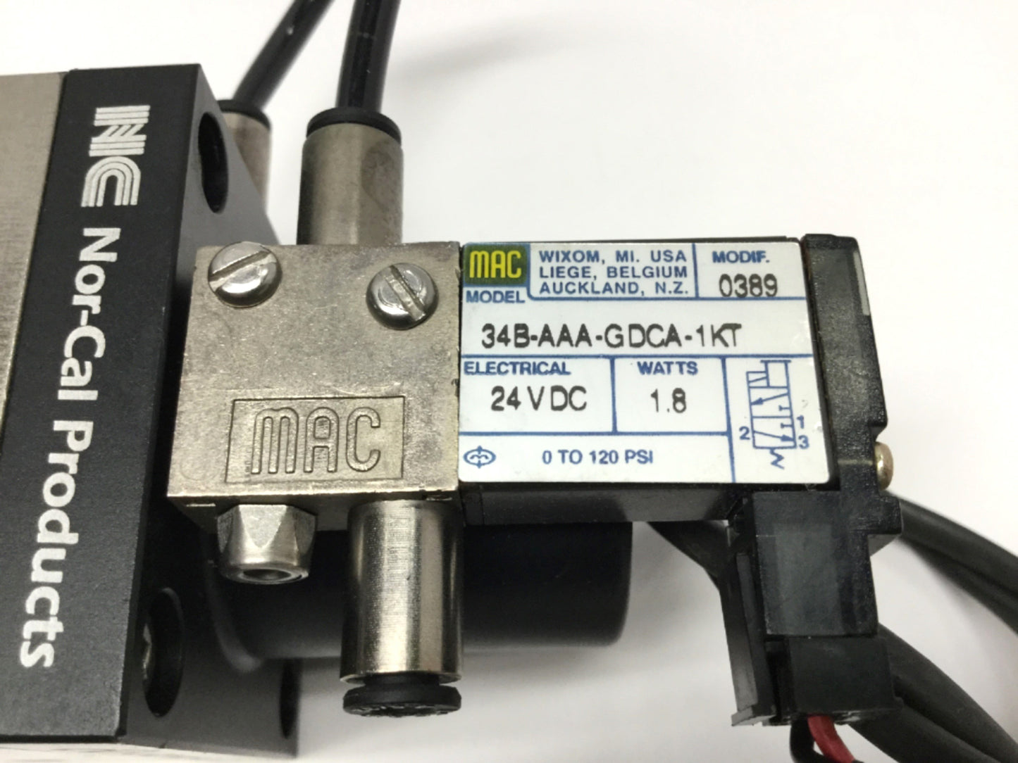 Used Nor-Cal GNV-102-A21 Genesis Modular Vacuum Valve 60-80psi 24VDC, NW-25 Flange