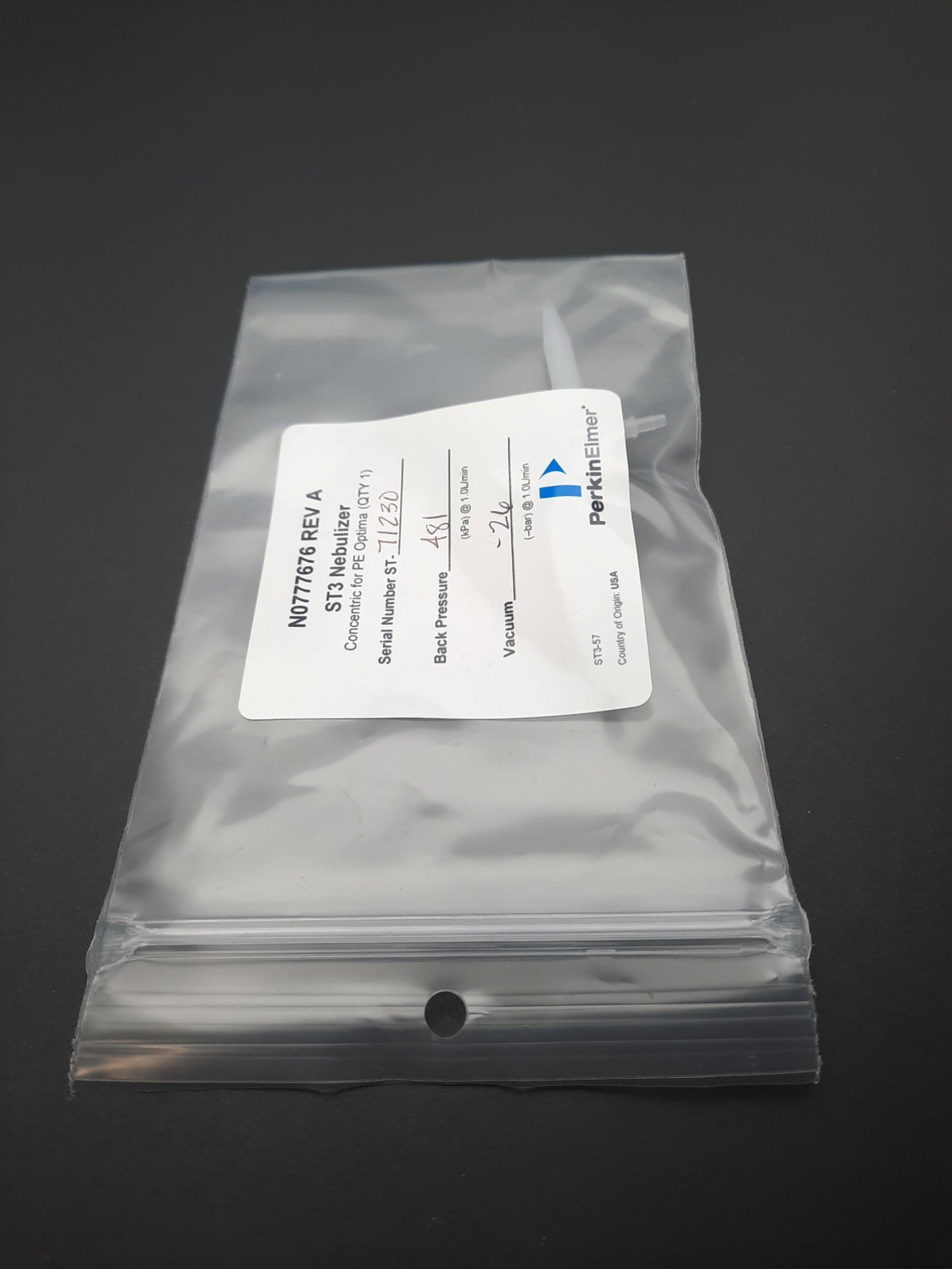 New PerkinElmer ST3-57 Microflow Avio, Optim 481kPa @ 1.0L/Min 0.1 mL/min 3.0 mL/min