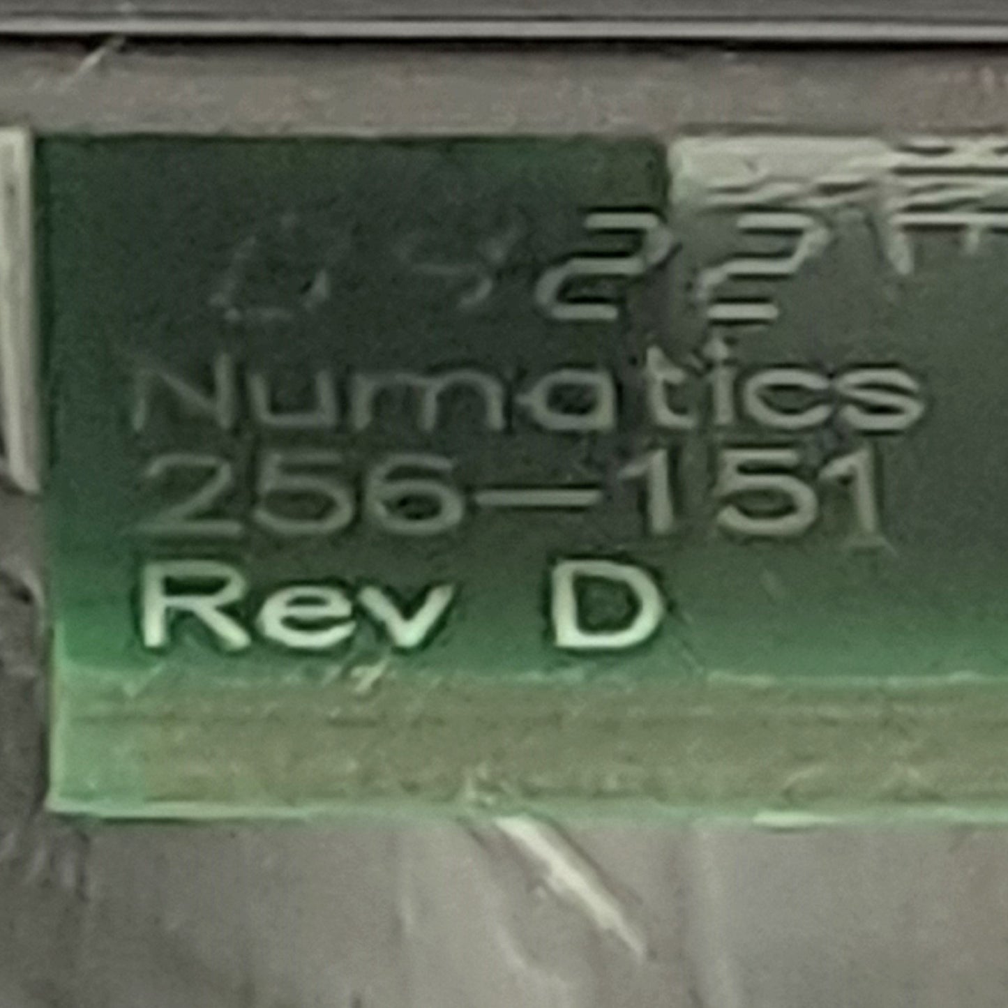 Used Numatics 239-1597, 256-151 Speed Control and Pressure Regulator on Manifold Base