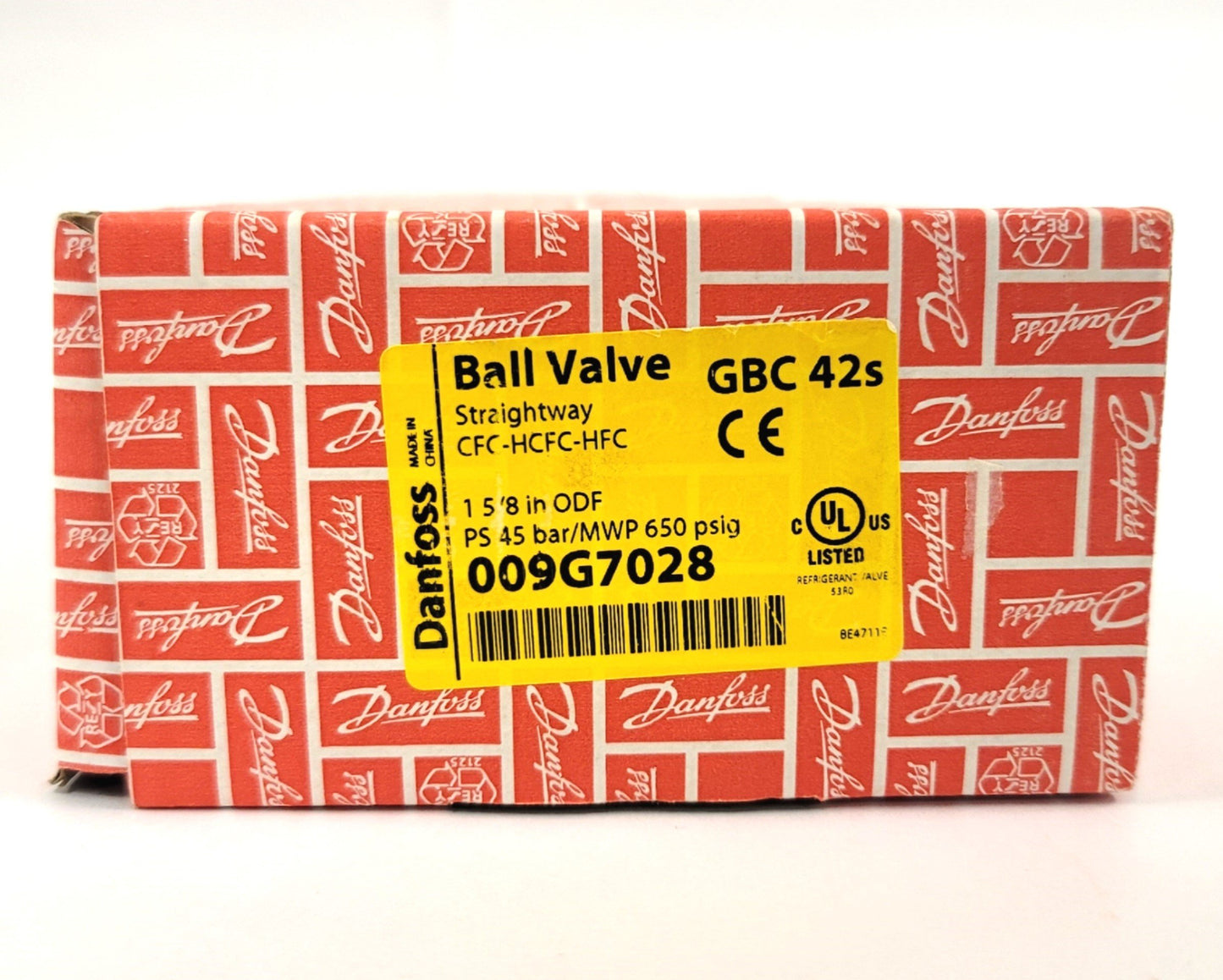 New Danfoss 009G7028 Refrigerant Shut-Off Ball Valve 1-5/8" ODF Solder 650psig/45bar