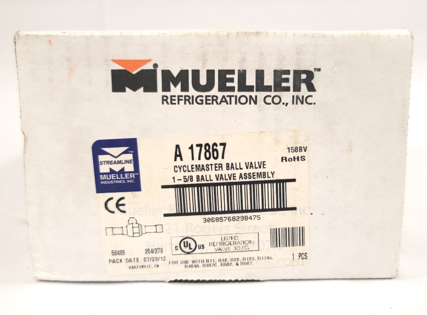 New Mueller Streamline A 17867 Cyclemaster Ball Valve Assembly 1-5/8" ODS, 775psi