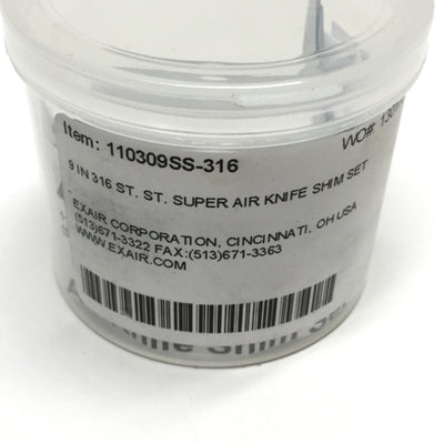 New Exair 11039SS-316 Super Air Knife Shim Set, 316S Stainless Steel, 9" Long