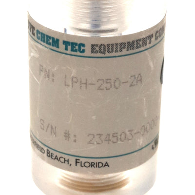Used ChemTec LPH-250-2A Flow Monitor 12.7 SCFH 1/8" NPT, 100 Psig Max, N.O. SPST