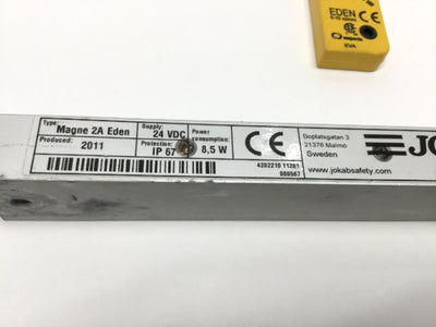 Used ABB Jokab Magne 2A Eden Electro-Magnetic Safety Interlock 24VDC, 1500N, 8-pin