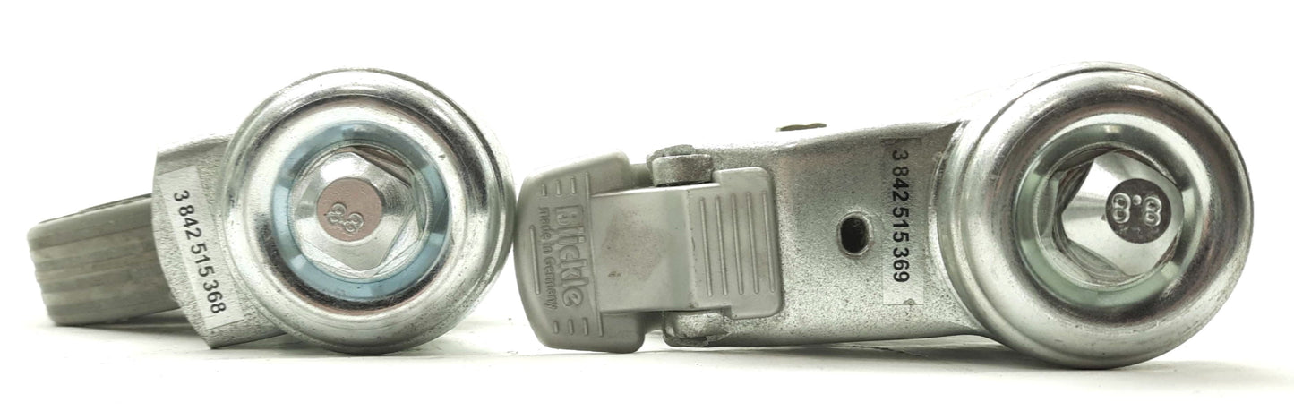 Used Set of 4 Bosch Light Duty Swivel Casters Ø125 x 25mm 220lbs 2x Locking 2x Non