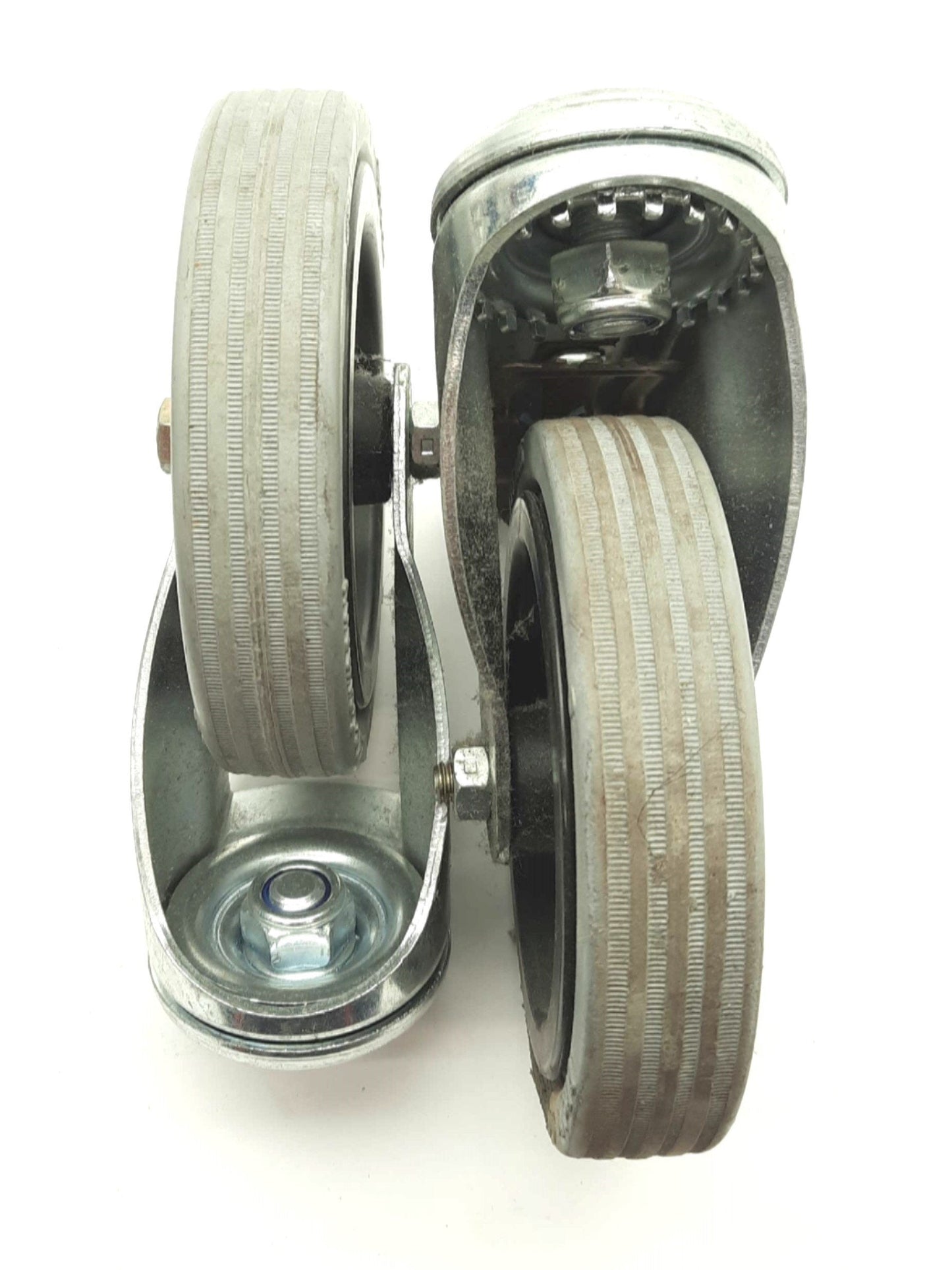 Used Set of 4 Bosch Light Duty Swivel Casters Ø125 x 25mm 220lbs 2x Locking 2x Non